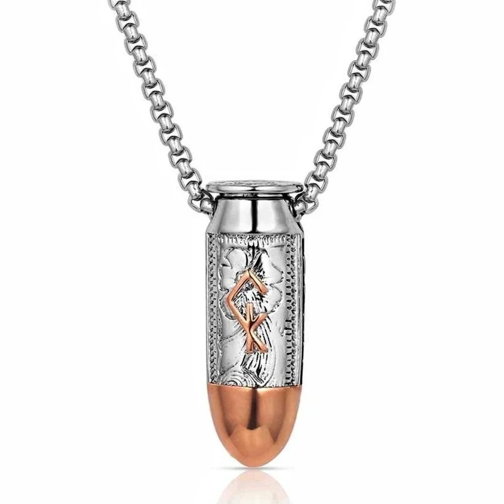 Montana Silversmiths Chris Kyle Mens Deadeye Bullet Necklace Silver & Copper NEW